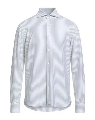 Fedeli Man Shirt Grey Size 17 Cotton, Nylon, Elastane In White