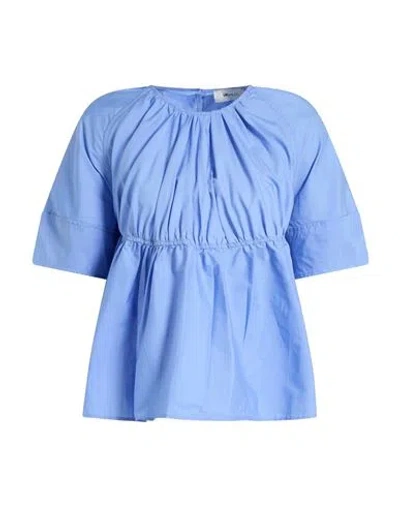 Vicolo Woman Top Azure Size M Cotton In Blue