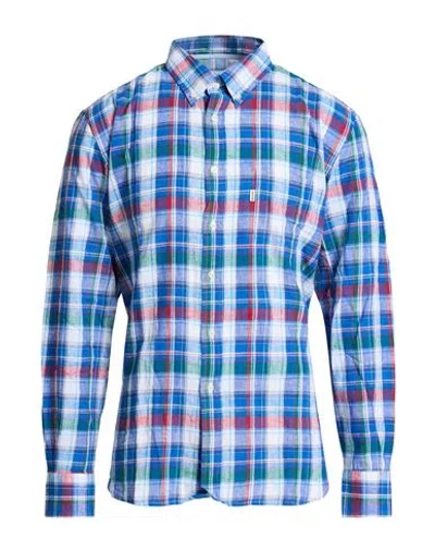 Barbour Man Shirt Blue Size Xl Linen, Cotton In Blue