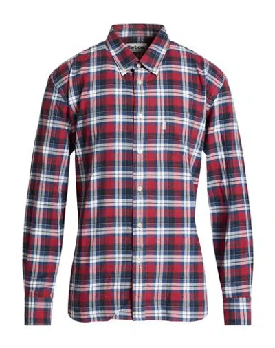 Barbour Man Shirt Burgundy Size Xxl Cotton In Red