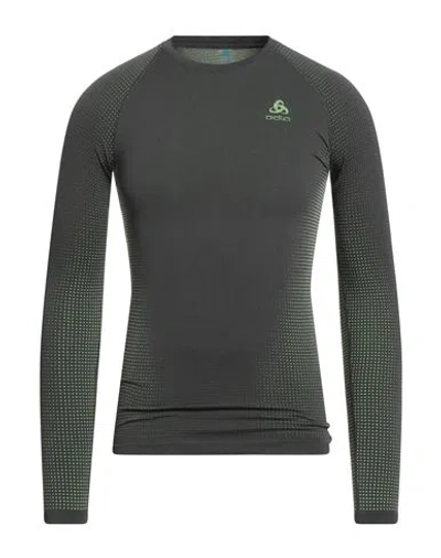 Odlo Man T-shirt Military Green Size Xxl Recycled Polyester, Recycled Polyamide, Recycled Elastane,  In Green