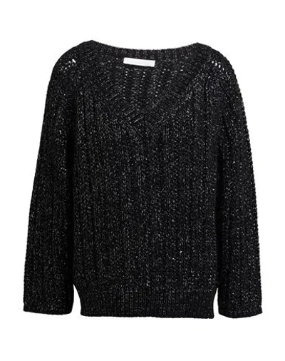 Fabiana Filippi Woman Sweater Black Size 10 Cotton, Polyester In Black