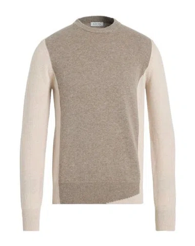 Aion Man Sweater Taupe Size 44 Virgin Wool, Cashmere In Gray