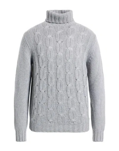 Fedeli Man Turtleneck Grey Size 40 Cashmere In Gray