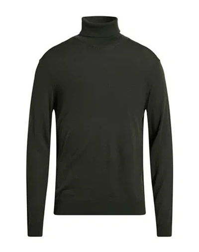 Mqj Man Turtleneck Military Green Size 44 Wool, Acrylic In Black