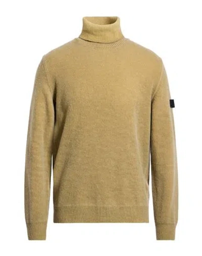 Peuterey Man Turtleneck Light Green Size M Wool, Polyamide In Green