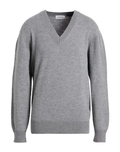 Laneus Man Sweater Grey Size 42 Merino Wool, Cashmere In Gray