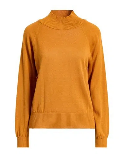Croche Crochè Woman Turtleneck Marigold Size M Merino Wool, Acrylic In Yellow