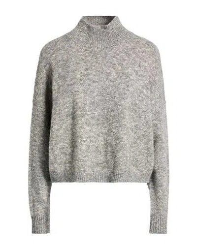 Peserico Easy Woman Turtleneck Grey Size 6 Cotton, Alpaca Wool, Polyamide, Viscose, Polyester In Gray