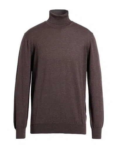 Gioferrari Man Turtleneck Brown Size 48 Wool In Brown