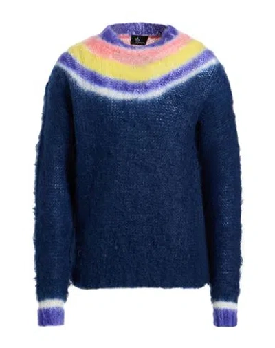 Moncler Grenoble Man Sweater Midnight Blue Size Xl Mohair Wool, Polyamide In Blue