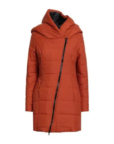 Hanita Woman Puffer Orange Size M Nylon In Orange