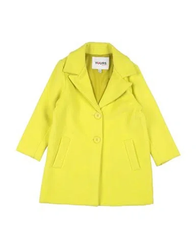 Yours By 02tandem Toddler Girl Coat Yellow Size 6 Polyester, Viscose In Yellow