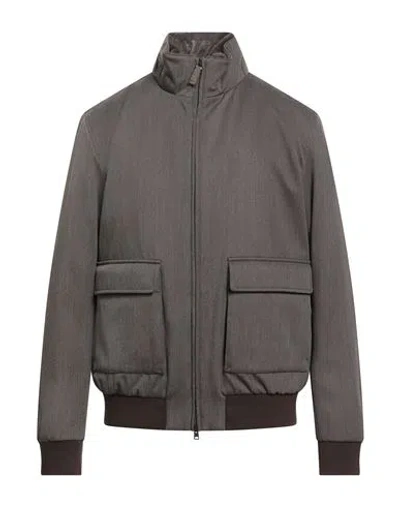 Herno Man Jacket Khaki Size 44 Virgin Wool, Polyurethane, Polyester, Acrylic, Wool In Nude
