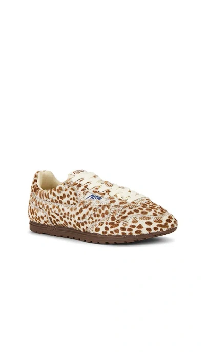 Autry Windspin Low Multicolor Sneaker With Logo On The Side And Animalier Motif In Suede Woman In Animal Print