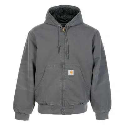 Carhartt Mens Graphite Og Active Hooded Cotton Jacket In Gray