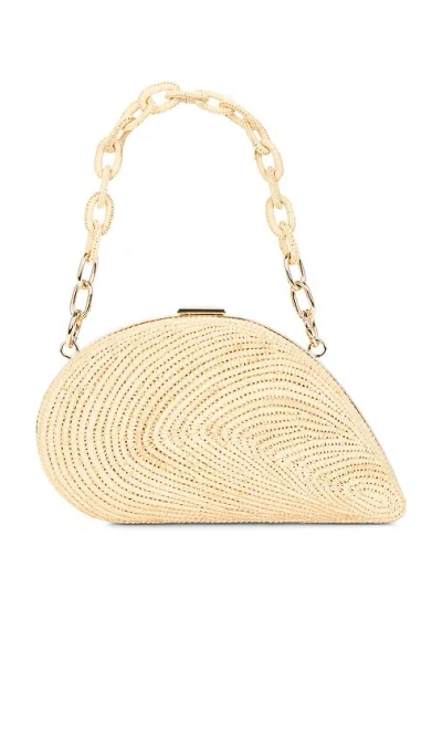 Simkhai Raffia Bridget Oyster Shell Clutch Bag In Neutral