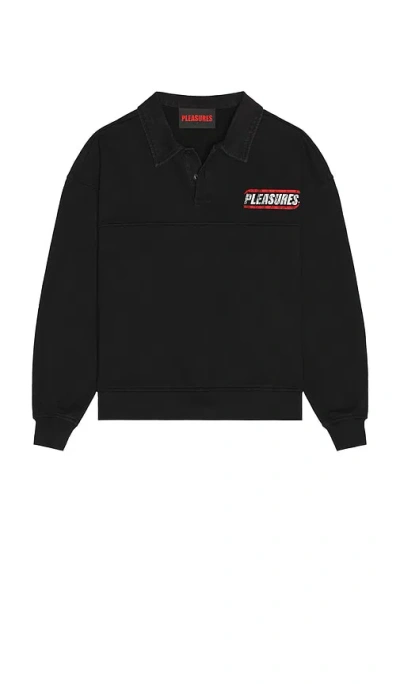 Pleasures Gentle Polo Sweatshirt In Black