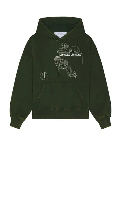 Jungles Looking Downward Hoodie In Green