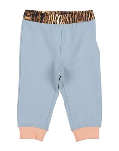 Roberto Cavalli Junior Newborn Girl Pants Sky Blue Size 3 Cotton, Elastane In Blue
