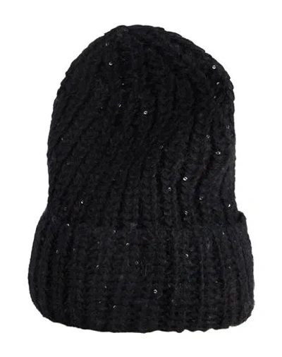 Laneus Hat Black Size Onesize Polyester, Alpaca Wool, Polyamide, Virgin Wool In Black