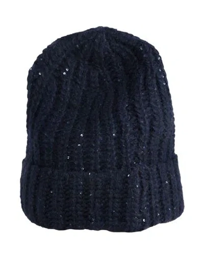 Laneus Hat Black Size Onesize Polyester, Alpaca Wool, Polyamide, Virgin Wool In Blue