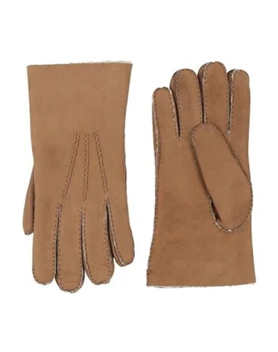 Eleventy Platinum Man Gloves Khaki Size M Sheepskin In Brown