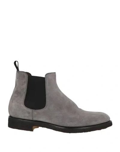 Ortigni Man Ankle Boots Light Grey Size 9.5 Leather In Gray