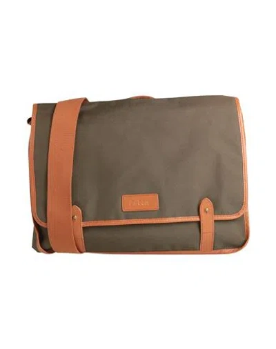 Barbour Man Handbag Military Green Size - Polyester, Cow Leather In Brown