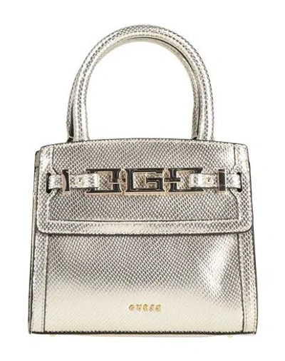 Guess Woman Handbag Platinum Size - Leather In Silver