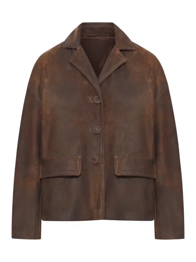 Salvatore Santoro Single-breasted Leather Jacket In Brown