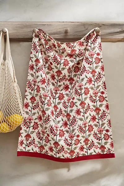 Terrain Gita Cotton Dish Towel, Ruby In Red