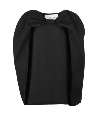 Nina Ricci Gabardine Cape In Black