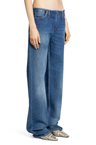 Acne Studios Woman Blue Jeans In Blue