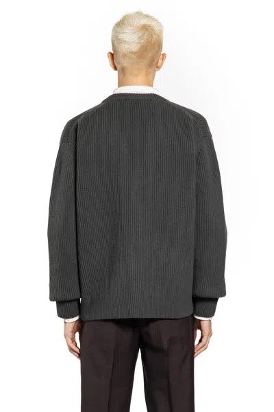 Gucci V-neck Long Sleeve Cardigan Front Pockets In Gray