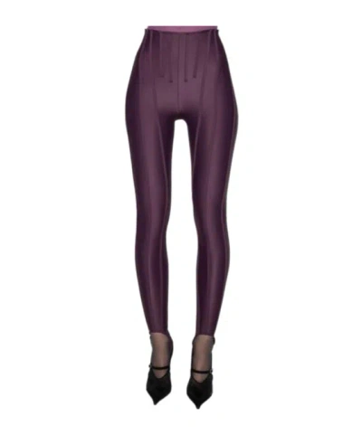 Mugler High-waist Panelled Leggings In Black