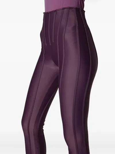 Mugler High-waist Panelled Leggings In Black