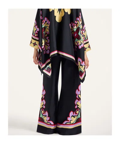 La Doublej La Double J Silk Twill Palazzo Pants With Relaxed Leg Design In Multi