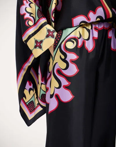 La Doublej La Double J Silk Twill Palazzo Pants With Relaxed Leg Design In Multi