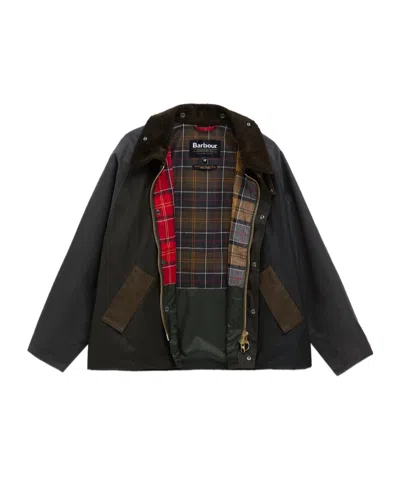 Barbour Patchwork Transport Waxed Jacket In Green