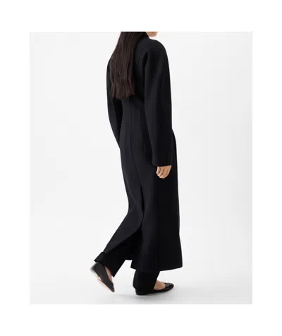 Jacquemus Womens Black Curvo Notch-lapels Wool Coat In Black