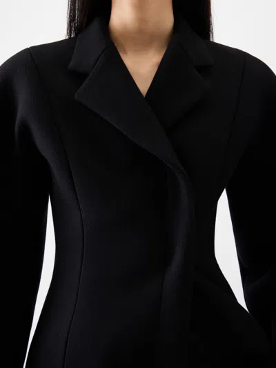 Jacquemus Womens Black Curvo Notch-lapels Wool Coat In Black