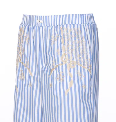 Elisabetta Franchi Striped Casual Pants In Blue