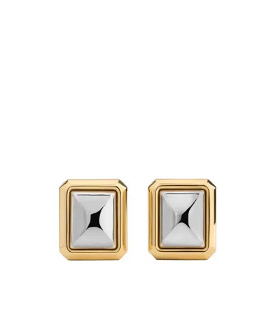 Jacquemus Les Pendants Carre Metallic Earings With Rear Closure And Square Design In Brass Woman In Gold