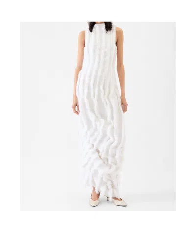 Jacquemus Ruffled Draped Maxi Dress In White
