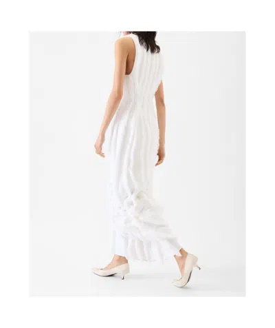 Jacquemus Ruffled Draped Maxi Dress In White
