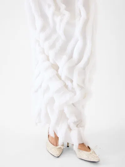 Jacquemus Ruffled Draped Maxi Dress In White