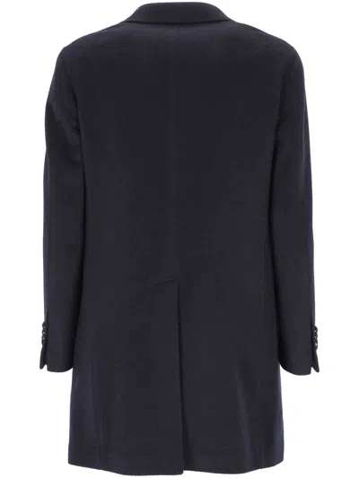 Tagliatore Button-fastening Cashmere Coat In Black