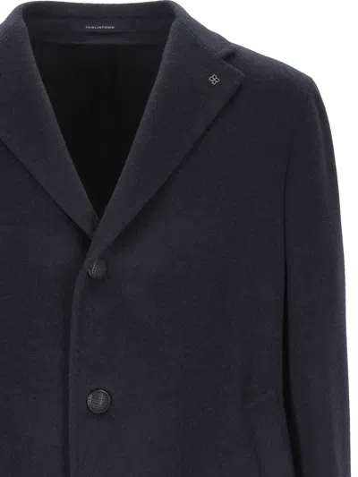 Tagliatore Button-fastening Cashmere Coat In Black