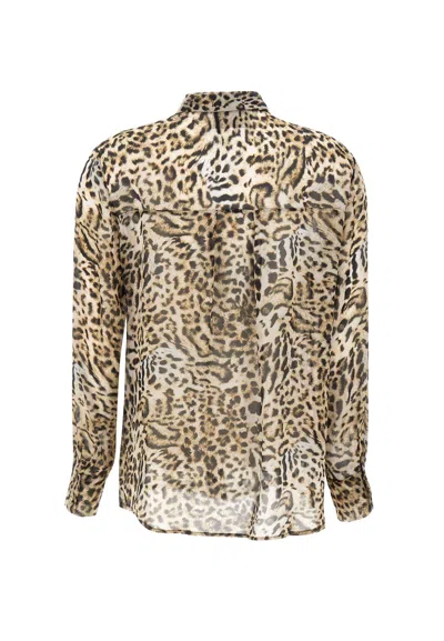 Kaos Animal-print Button-front Shirt In Green
